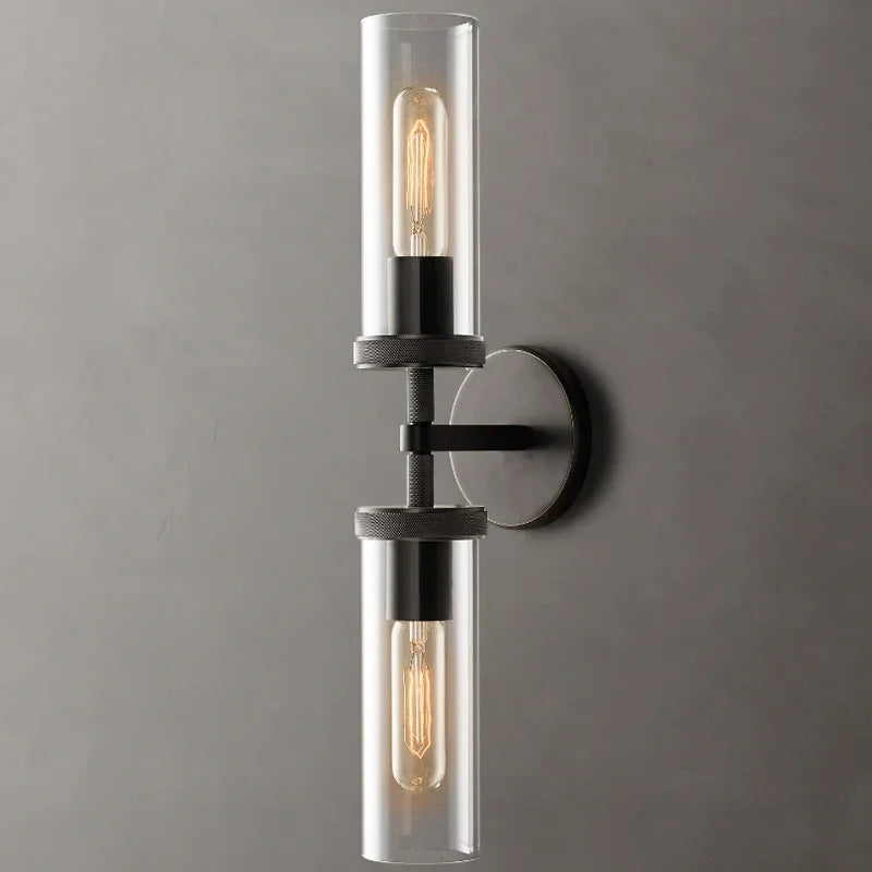 Modern American Indoor Home Villa Bedroom Porch Restaurant Wall Lamp Metal Up Down Light Source Luxury Glass Decorate Sconce