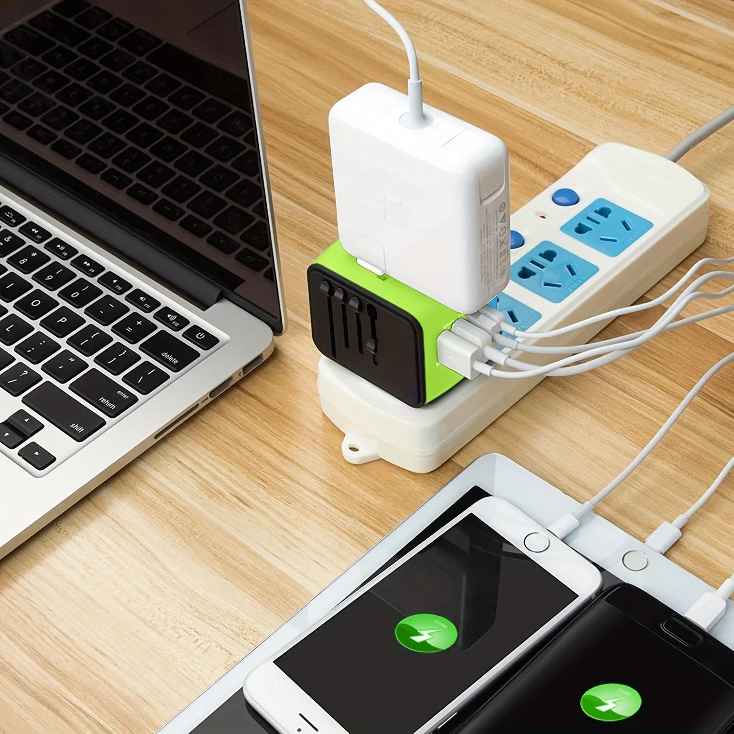 travel essentials 1pc Universal International Travel Power Adapter W/High Speed 2.4A USB-A, 3.0A Type-C Wall Charger, European A