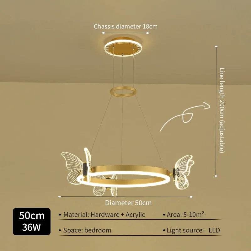 New Modern LED Chandelier Lighting For Living Kid's Room Butterfly Light Indoor Lamps Parlor Foyer Lustres Chandeliers Luminaire