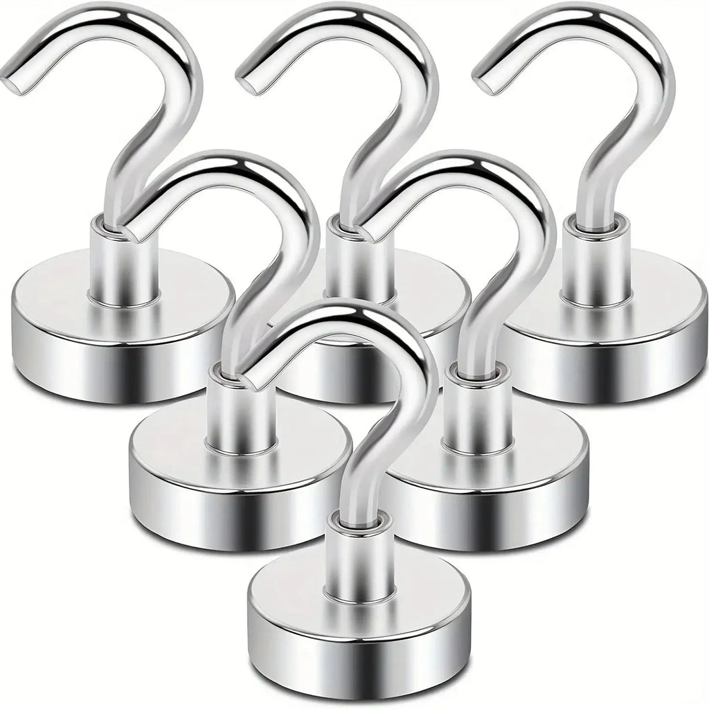 6pcs Magnetic Hooks, 25Lbs Strong Heavy Duty Cruise Magnet S-Hooks for Hanging, Cabins, Grill, Kitchen, Garage, Workplace and Of