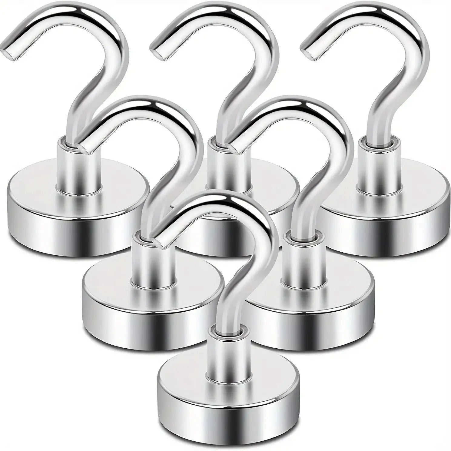 6pcs Magnetic Hooks, 25Lbs Strong Heavy Duty Cruise Magnet S-Hooks for Hanging, Cabins, Grill, Kitchen, Garage, Workplace and Of
