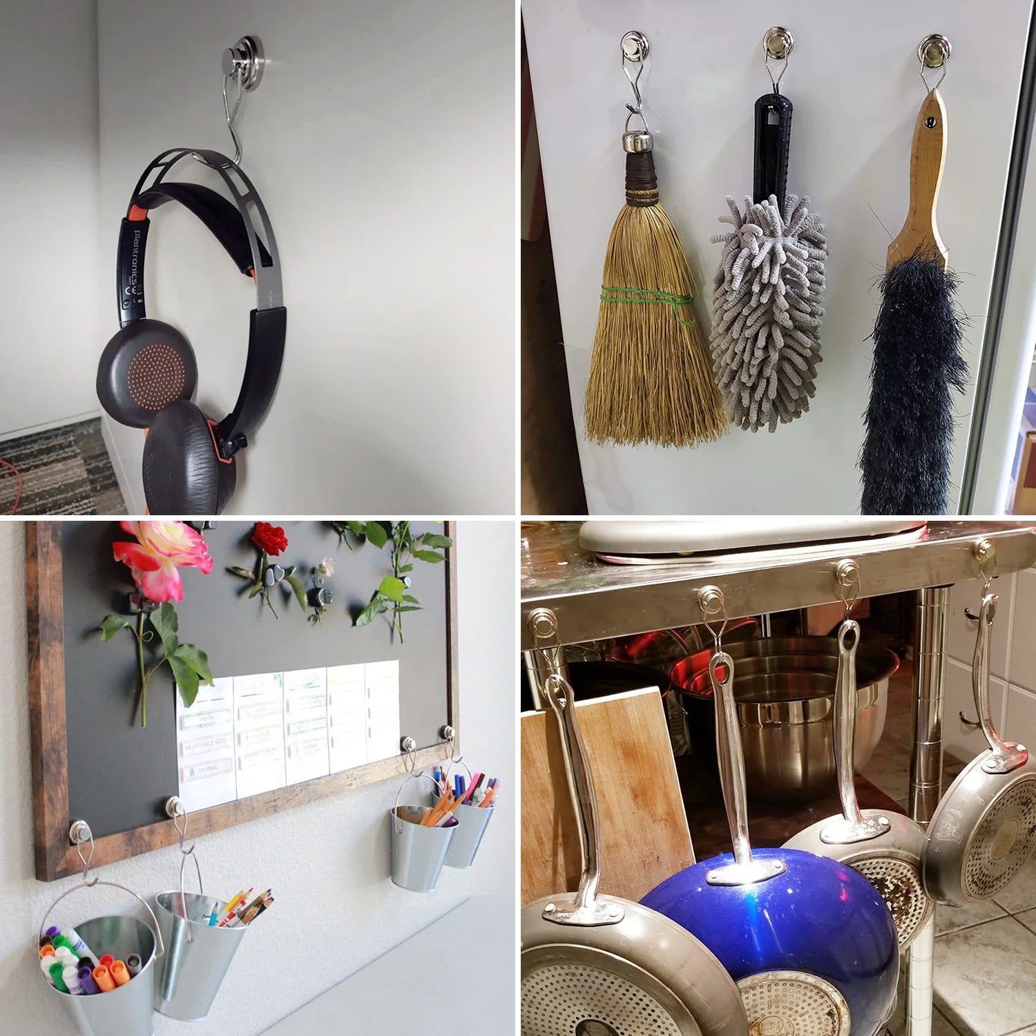 Strong Magnetic Hooks Hanger Neodymium Rotatable Hook Magnets for Wall Storage Decor Kitchen Organizer Banner Billboard Hanging