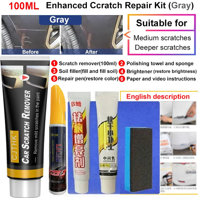Car Scratch Remover Paint Care Auto Remover Scratches Repair Polishing Auto Body Grinding Compound Anti Scratch Wax Care Set R1