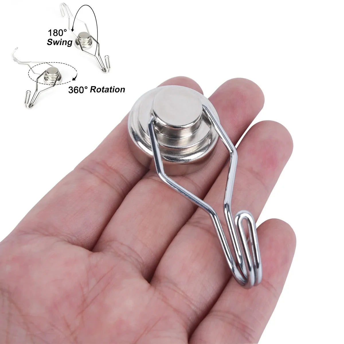 Strong Magnetic Hooks Hanger Neodymium Rotatable Hook Magnets for Wall Storage Decor Kitchen Organizer Banner Billboard Hanging