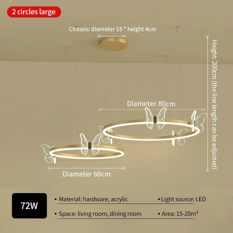 New Modern LED Chandelier Lighting For Living Kid's Room Butterfly Light Indoor Lamps Parlor Foyer Lustres Chandeliers Luminaire