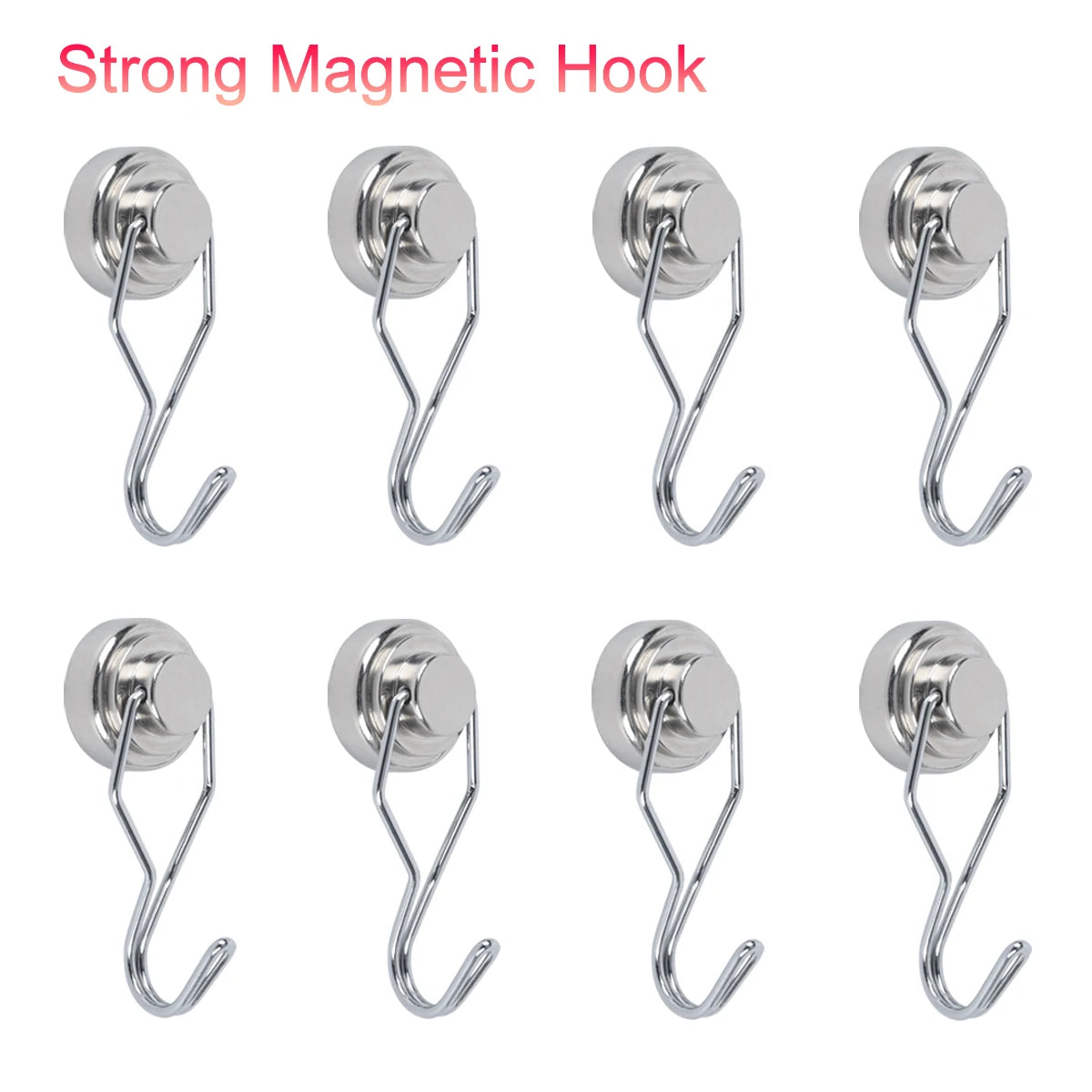 Strong Magnetic Hooks Hanger Neodymium Rotatable Hook Magnets for Wall Storage Decor Kitchen Organizer Banner Billboard Hanging