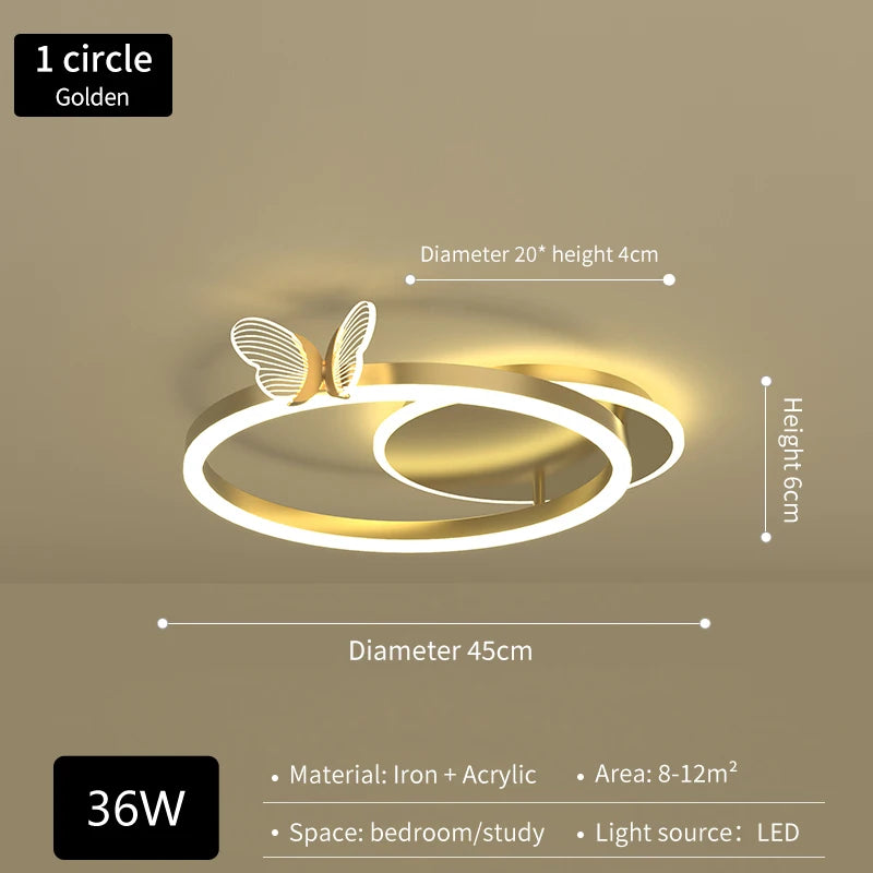 New Modern LED Chandelier Lighting For Living Kid's Room Butterfly Light Indoor Lamps Parlor Foyer Lustres Chandeliers Luminaire