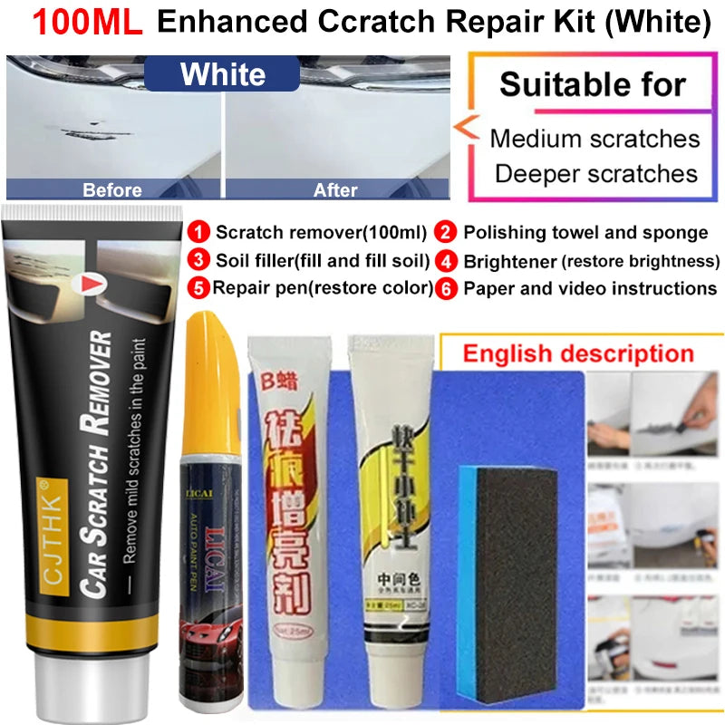Car Scratch Remover Paint Care Auto Remover Scratches Repair Polishing Auto Body Grinding Compound Anti Scratch Wax Care Set R1