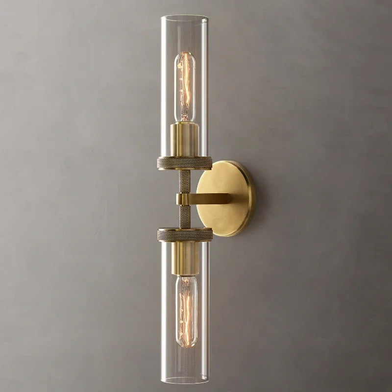 Modern American Indoor Home Villa Bedroom Porch Restaurant Wall Lamp Metal Up Down Light Source Luxury Glass Decorate Sconce