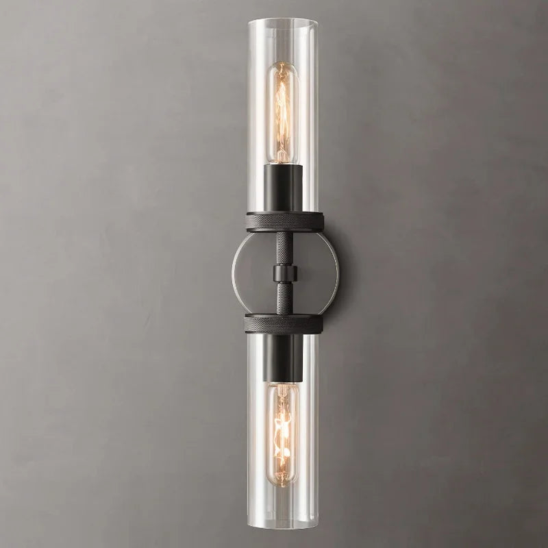 Modern American Indoor Home Villa Bedroom Porch Restaurant Wall Lamp Metal Up Down Light Source Luxury Glass Decorate Sconce