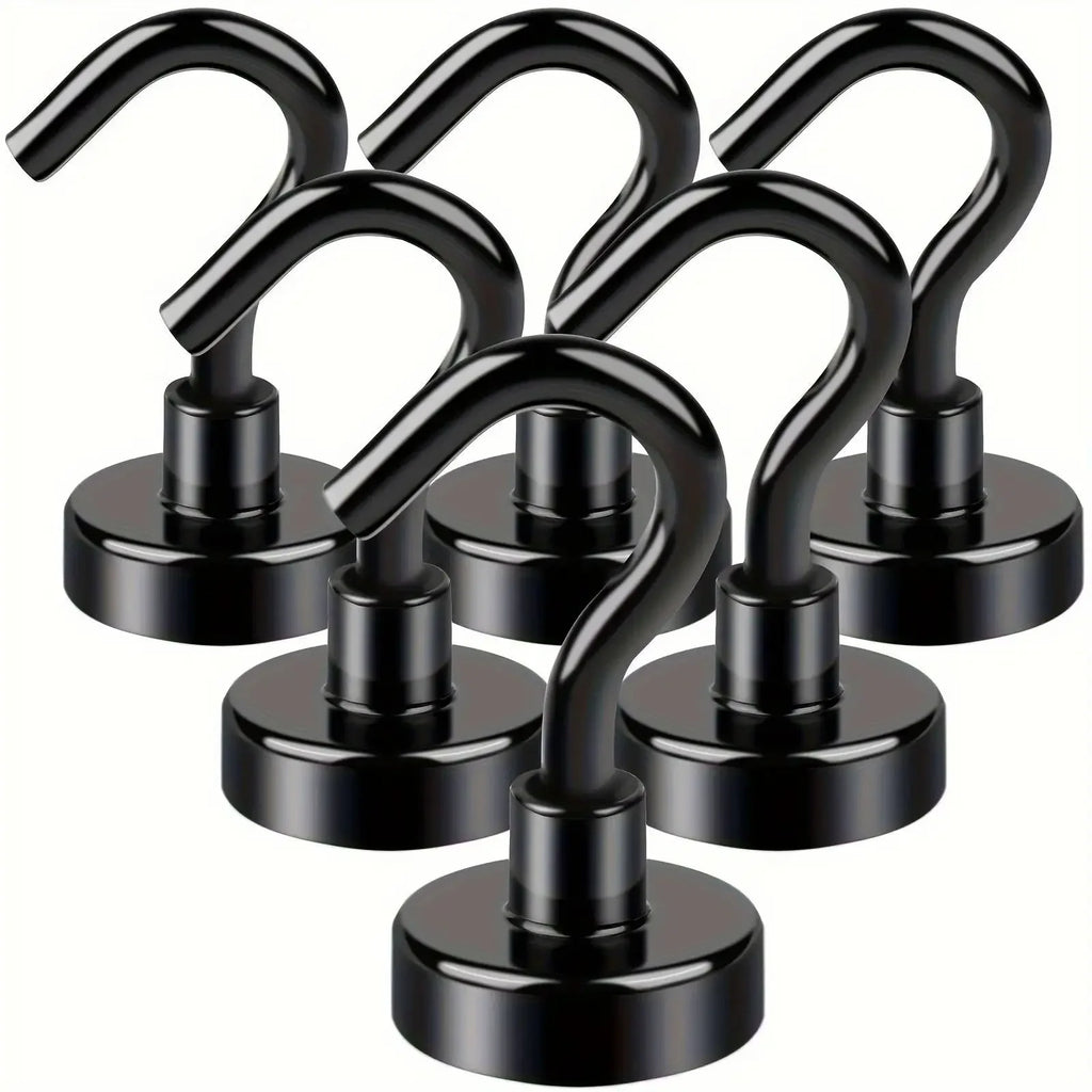6pcs Magnetic Hooks, 25Lbs Strong Heavy Duty Cruise Magnet S-Hooks for Hanging, Cabins, Grill, Kitchen, Garage, Workplace and Of