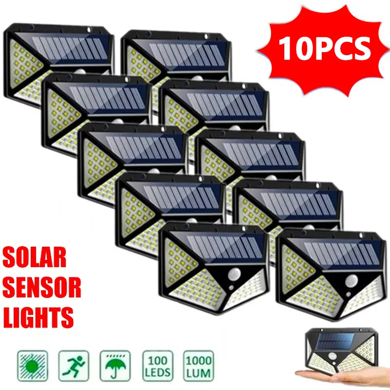 16PCS Solar Lights Outdoor Waterproof Wall Lamp Motion Sensor Solar Powered Sunlight Street Light for Garden Porch Yard Garage