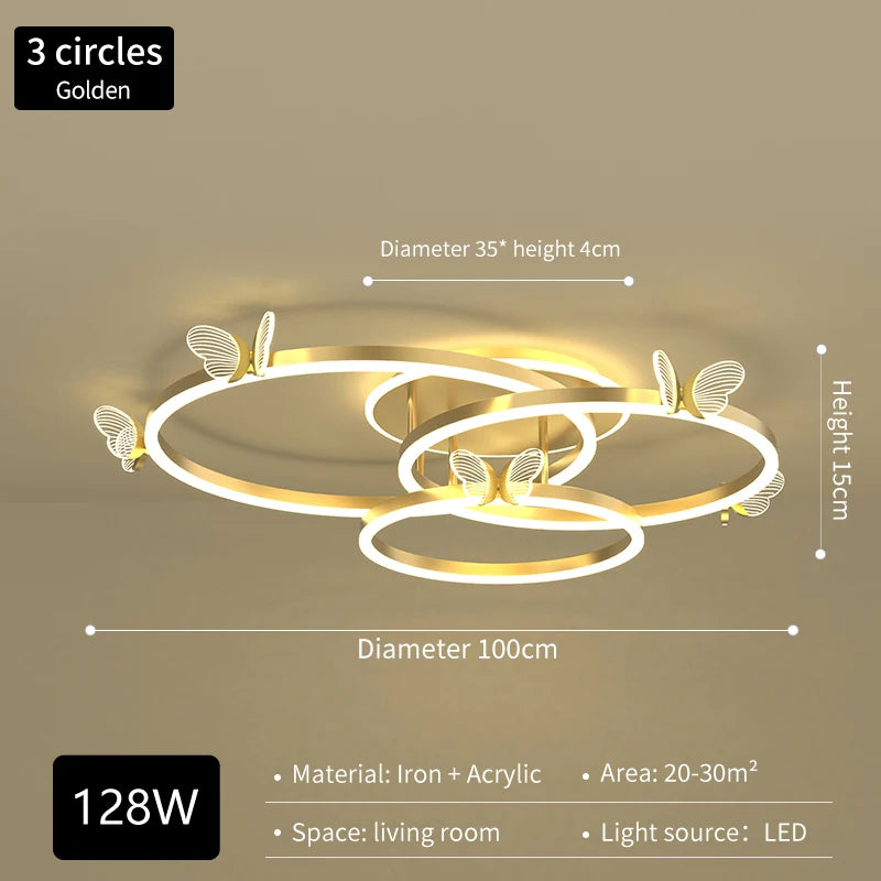 New Modern LED Chandelier Lighting For Living Kid's Room Butterfly Light Indoor Lamps Parlor Foyer Lustres Chandeliers Luminaire