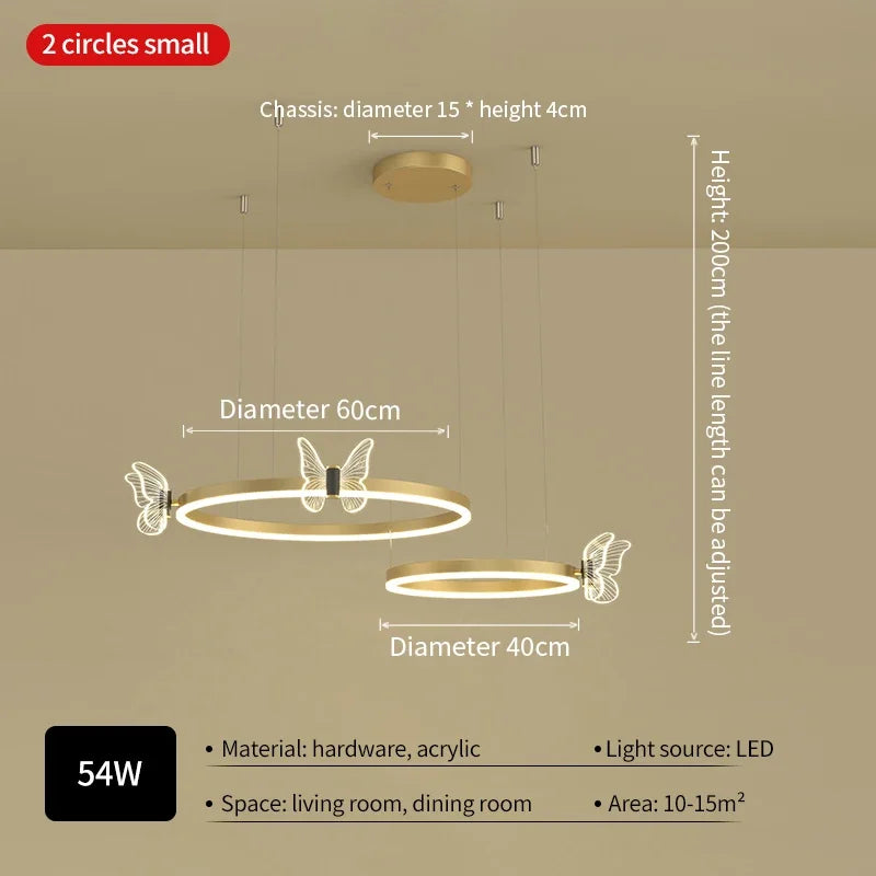 New Modern LED Chandelier Lighting For Living Kid's Room Butterfly Light Indoor Lamps Parlor Foyer Lustres Chandeliers Luminaire