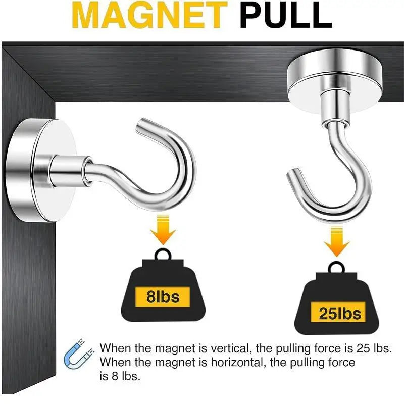 29lb Heavy Duty Magnetic Hook, S-Shaped Multi-Surface Hanger for Kitchen, Refrigerator, Garage & Workplace