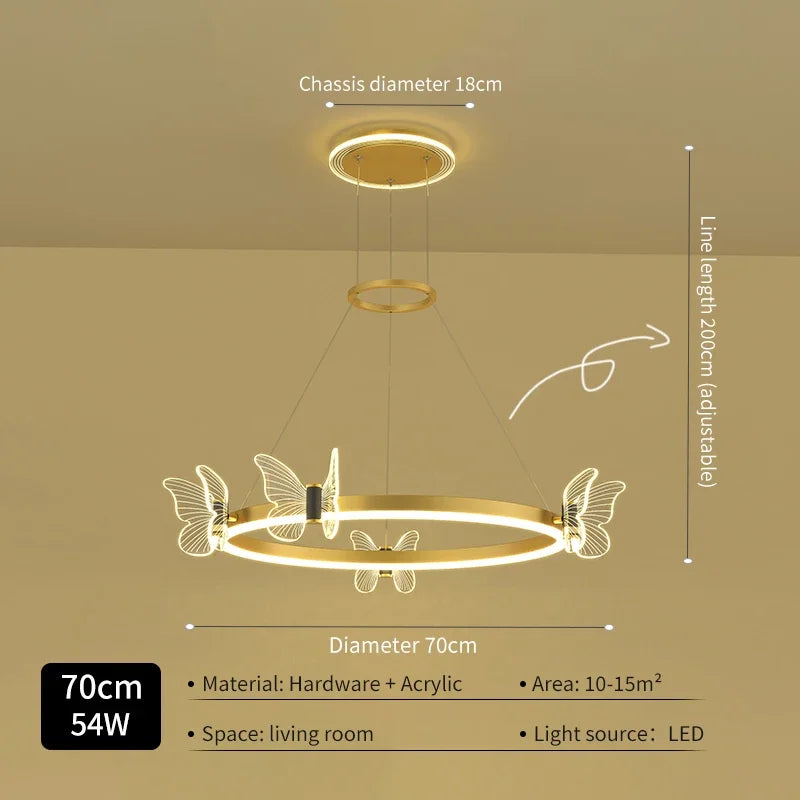New Modern LED Chandelier Lighting For Living Kid's Room Butterfly Light Indoor Lamps Parlor Foyer Lustres Chandeliers Luminaire