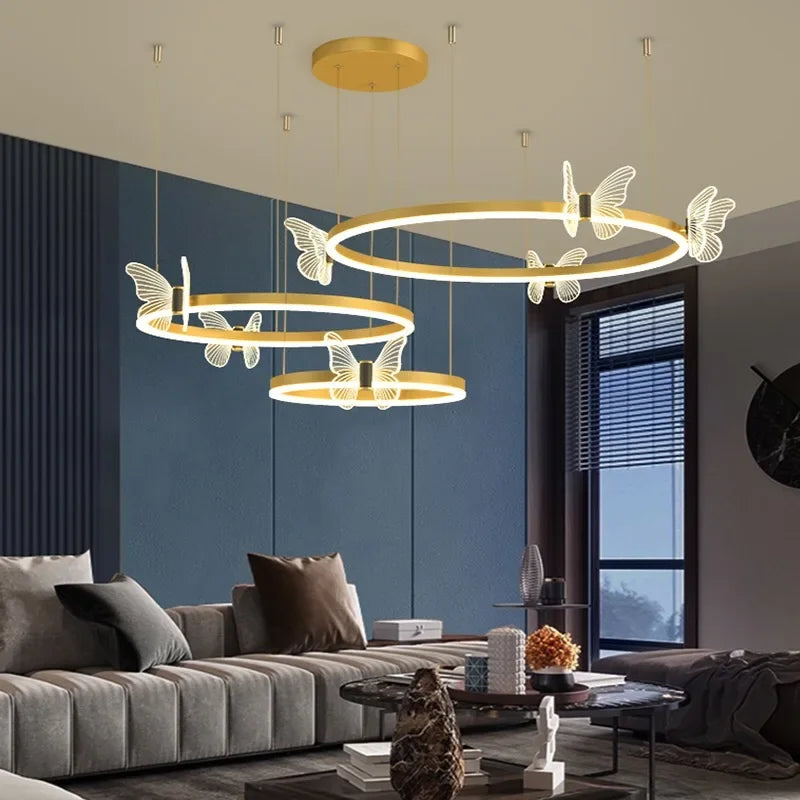 New Modern LED Chandelier Lighting For Living Kid's Room Butterfly Light Indoor Lamps Parlor Foyer Lustres Chandeliers Luminaire