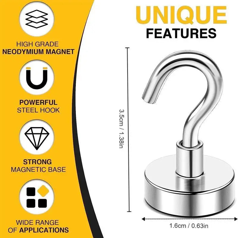 29lb Heavy Duty Magnetic Hook, S-Shaped Multi-Surface Hanger for Kitchen, Refrigerator, Garage & Workplace