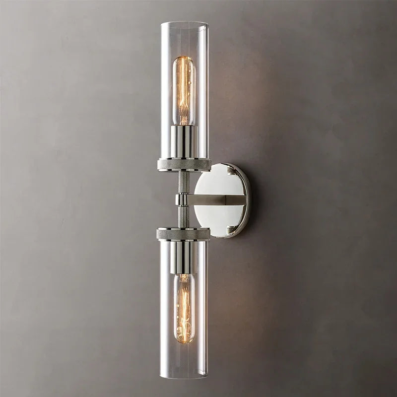 Modern American Indoor Home Villa Bedroom Porch Restaurant Wall Lamp Metal Up Down Light Source Luxury Glass Decorate Sconce