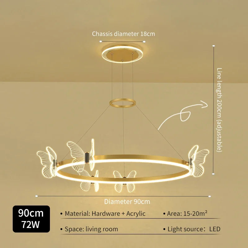 New Modern LED Chandelier Lighting For Living Kid's Room Butterfly Light Indoor Lamps Parlor Foyer Lustres Chandeliers Luminaire
