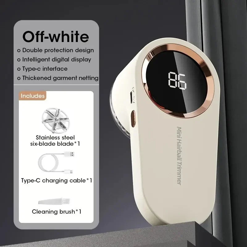 Electric Lint Remover Electric Pellet Fluff Remover Digital Display Debobbler Clothes Shaver Multifunction for Clothes Sweater