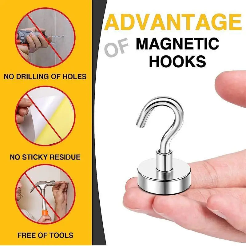 29lb Heavy Duty Magnetic Hook, S-Shaped Multi-Surface Hanger for Kitchen, Refrigerator, Garage & Workplace