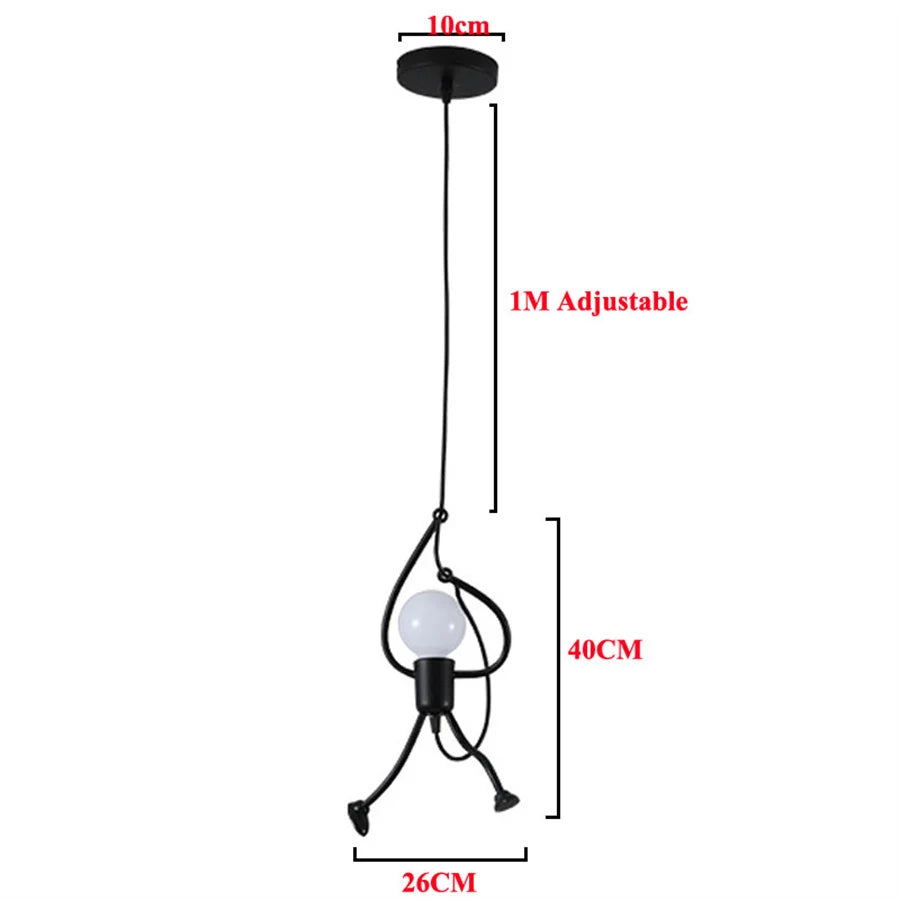 Creative Nordic Small Man LED Pendant Lamp E27 Cartoon Climbing Hanging Light Bedroom Beside Pandant Lamp For Kids Room Decor