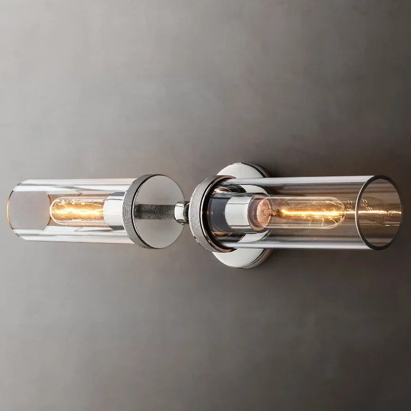 Modern American Indoor Home Villa Bedroom Porch Restaurant Wall Lamp Metal Up Down Light Source Luxury Glass Decorate Sconce