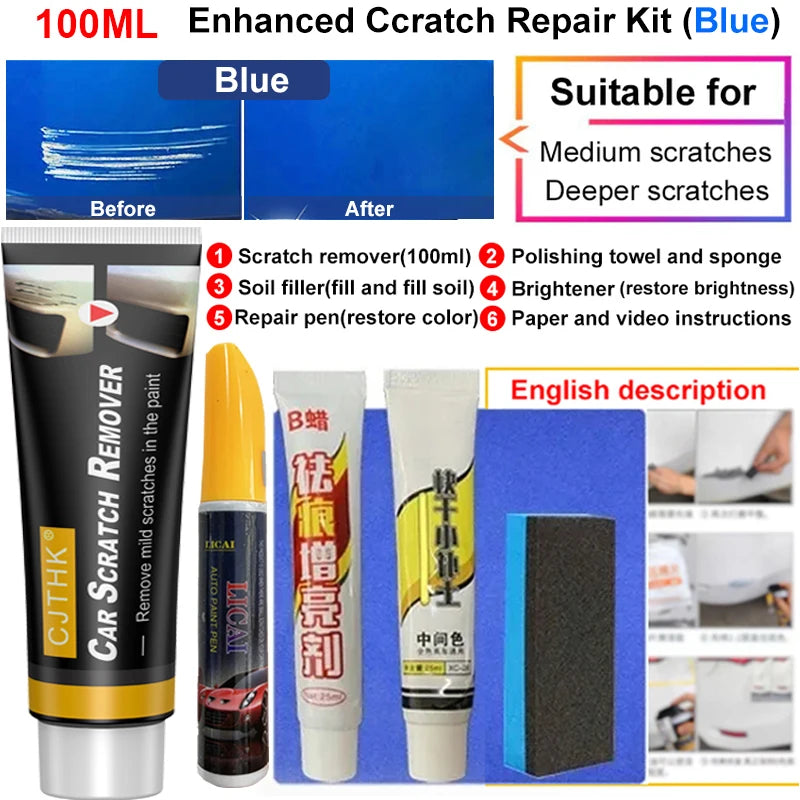 Car Scratch Remover Paint Care Auto Remover Scratches Repair Polishing Auto Body Grinding Compound Anti Scratch Wax Care Set R1