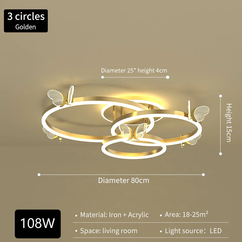 New Modern LED Chandelier Lighting For Living Kid's Room Butterfly Light Indoor Lamps Parlor Foyer Lustres Chandeliers Luminaire