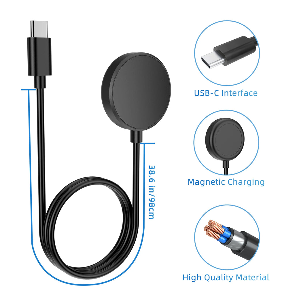 For Samsung Galaxy Watch 7/6/6 Classic/5/5 Pro Charger USB-C Charger Smart Watch Charger Replacement Charger