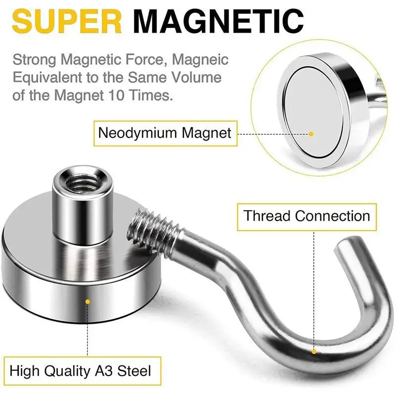 29lb Heavy Duty Magnetic Hook, S-Shaped Multi-Surface Hanger for Kitchen, Refrigerator, Garage & Workplace