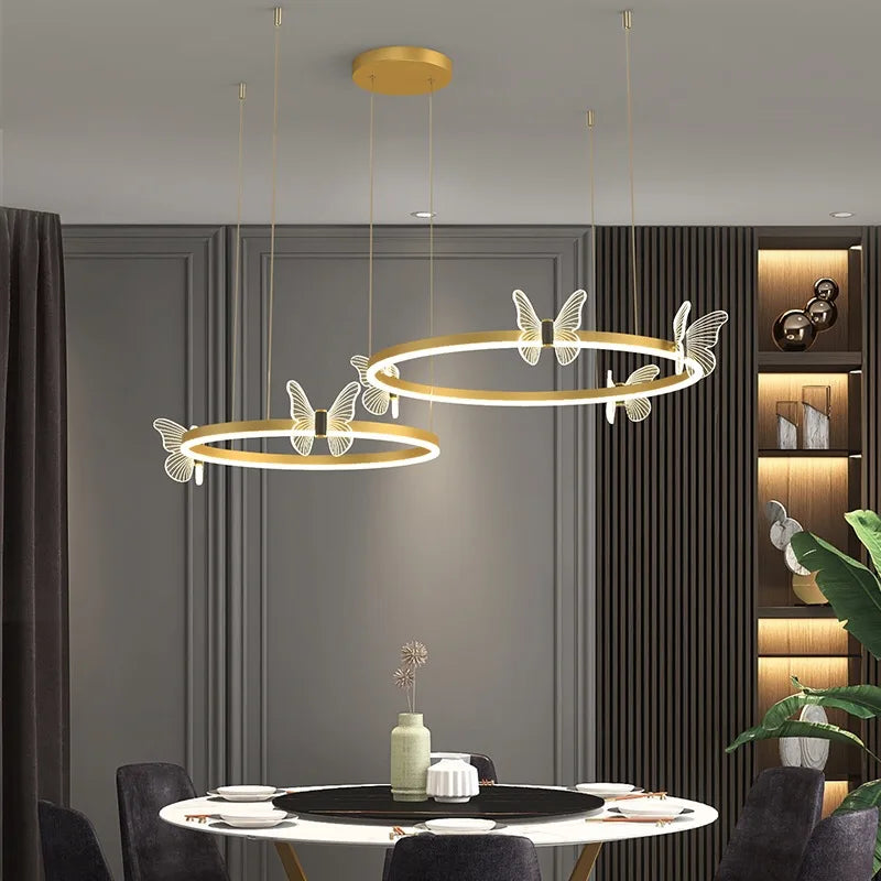New Modern LED Chandelier Lighting For Living Kid's Room Butterfly Light Indoor Lamps Parlor Foyer Lustres Chandeliers Luminaire